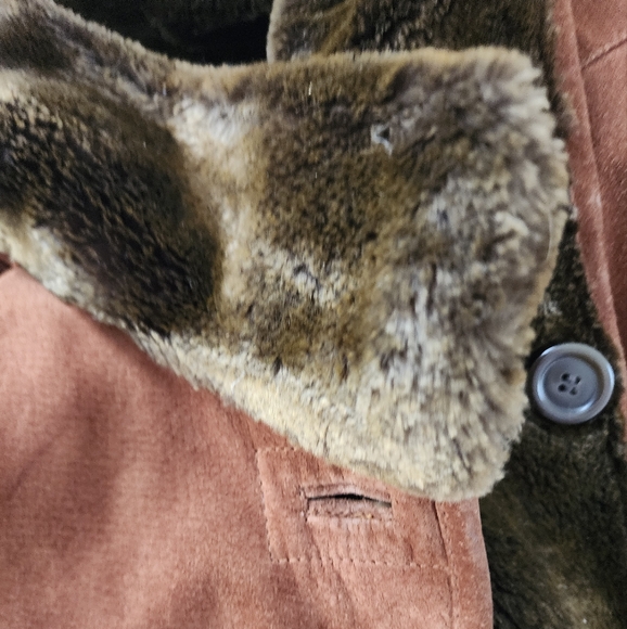 VINTAGE 100% Leather Reversible Brown Jacket Coat Women's Size L VTG - Picture 11 of 12